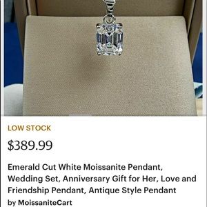 1.50ct emerald cut moiassinite pendant. Beautiful